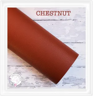 ∙ Fine Grain Vegan Litchi Faux Leather  ∙  Chestnut Brown  ∙