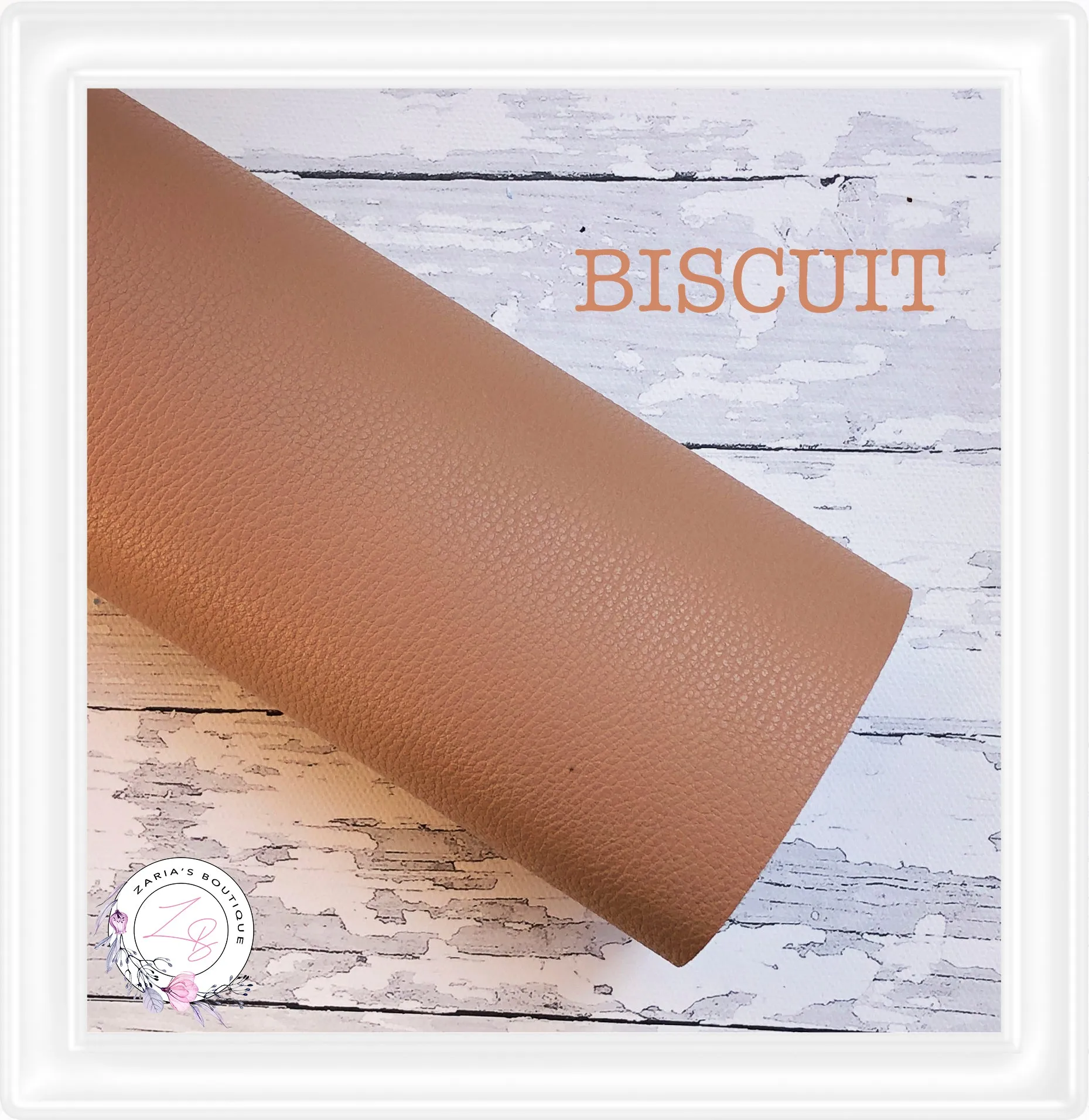 ∙ Plain Premium Vegan Litchi Faux Leather  ∙ Biscuit Brown  ∙