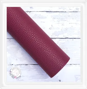 ∙ Plain Premium Vegan Litchi Faux Leather  ∙  Burgundy  ∙