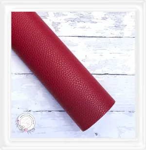 ∙ Plain Premium Vegan Litchi Faux Leather  ∙  Dark Red  ∙