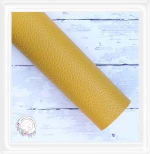∙ Plain Premium Vegan Litchi Faux Leather  ∙ Mustard Yellow  ∙