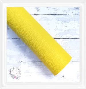 ∙ Plain Premium Vegan Litchi Faux Leather  ∙  Yellow  ∙