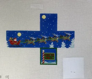 * Susan Roberts Needlepoint 5221-18 Sleigh Flight Cube