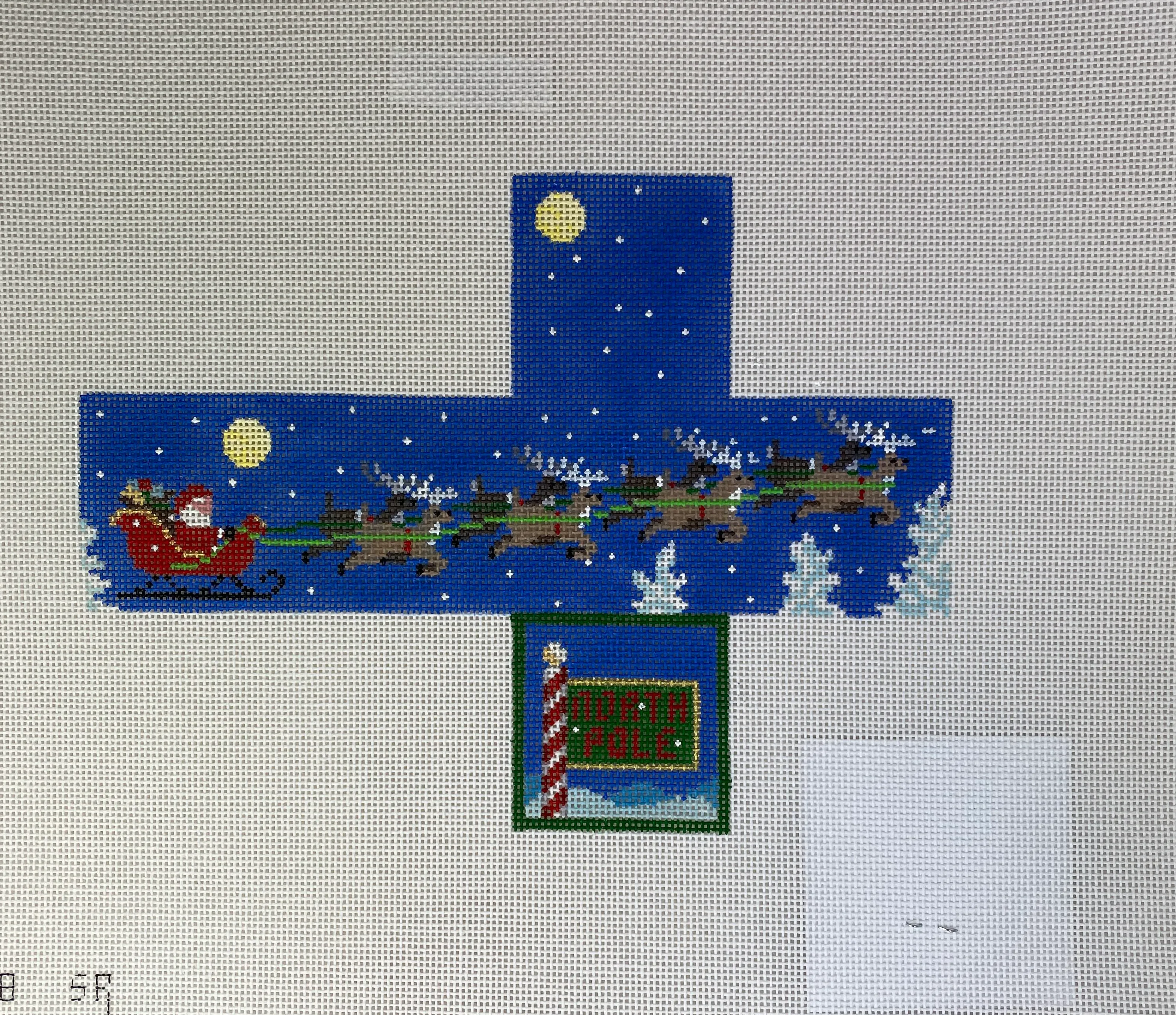 * Susan Roberts Needlepoint 5221-18 Sleigh Flight Cube
