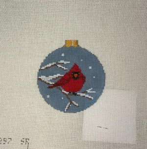 * Susan Roberts Needlepoint 7257 Puffed Cardinal Round
