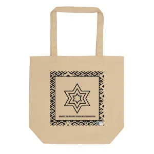 100% cotton Eco Tote Bag, featuring the Adinkra symbol for industry
