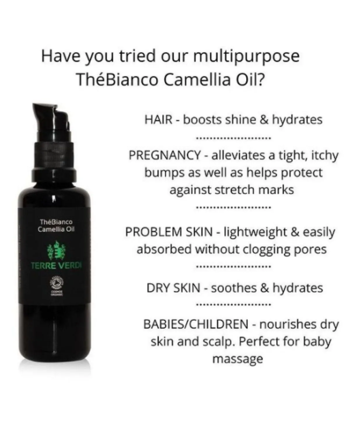 100% Organic Japanese Camellia Seed Oil