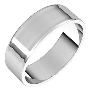 10K White 6 mm Flat Ultra Light Band Size 7
