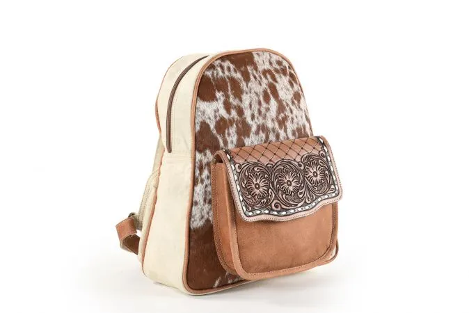 13" x 16" Leather Backpack With Cowhide