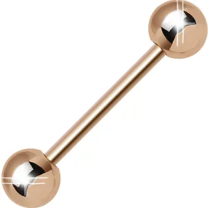 14 Gauge 5/8 Rose Gold Plated Straight Barbell