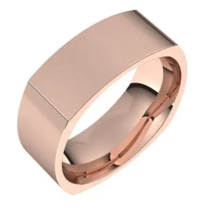 14K Rose 8 mm Square Comfort Fit Band Size 11