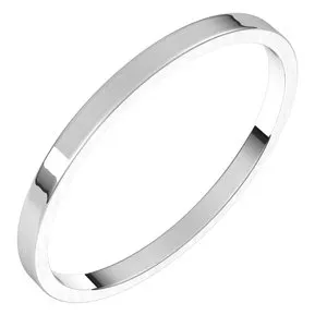 14K White 1.5 mm Flat Ultra-Light Band Size 6