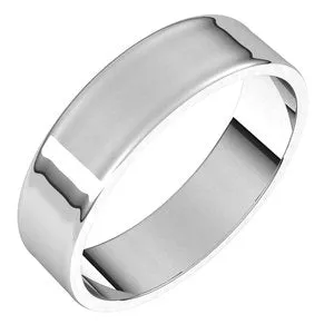 14K White 5 mm Flat Ultra Light Band Size 7