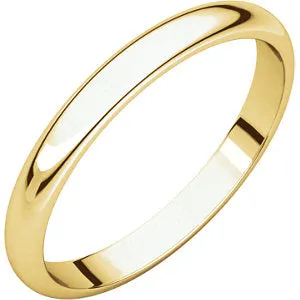 14K Yellow 2.5 mm Half Round Band Size 9.5