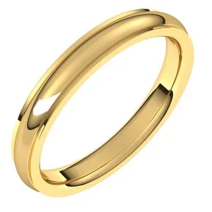 14K Yellow 3 mm Comfort Fit Edge Band Size 7