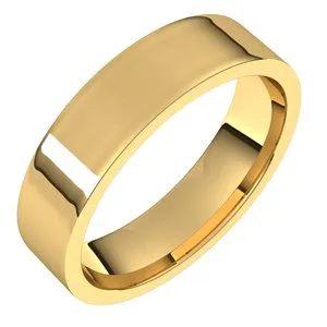 14K Yellow 5 mm Flat Comfort Fit Light Band Size 8.5