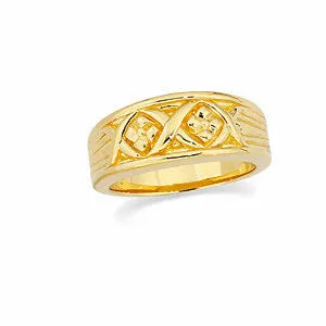 14k Yellow Gold Designer Band, Size 7