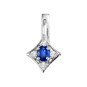 14KT White Gold & Diamond Gemstone Neckwear Pendant