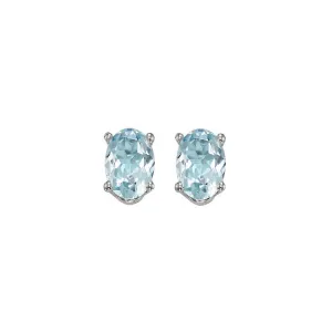 14KT White Gold Classic Book Color Stud Earrings