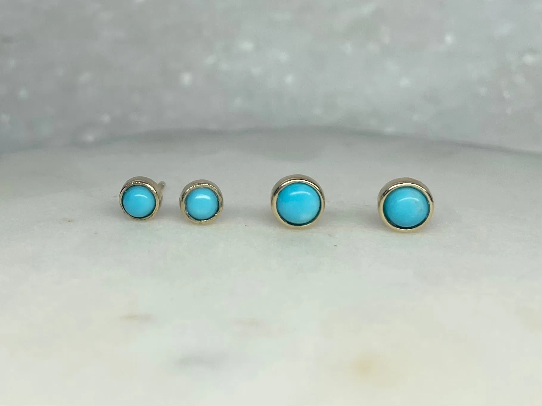 14kt Yellow Gold Turquoise studs
