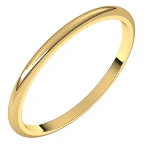 18K Yellow 1.5 mm Half Round Band Size 6