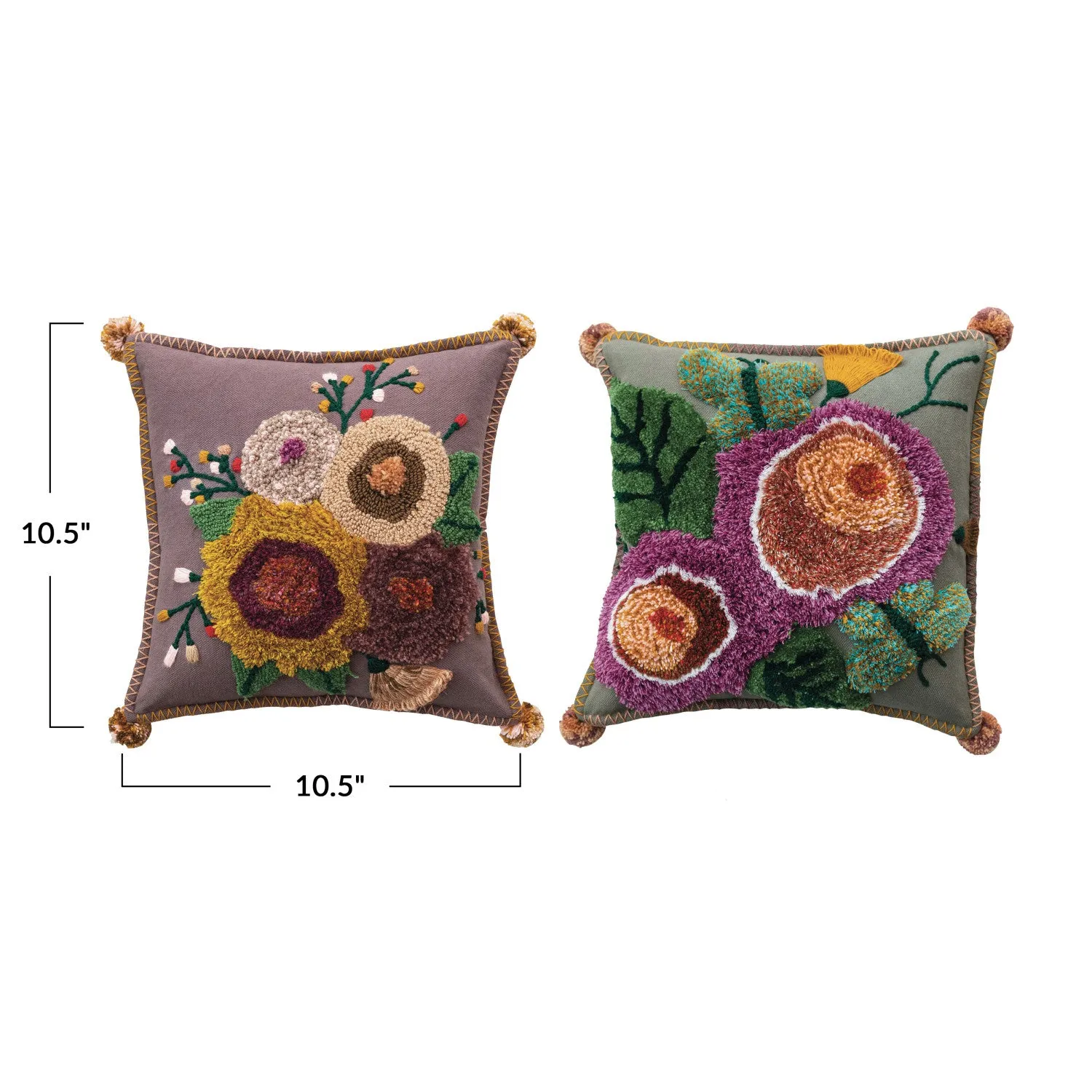 18" Tufted Bouquet Pillows