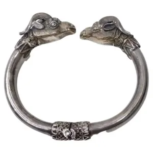 1960 Silver Doublehead Ram Cuff Bracelet