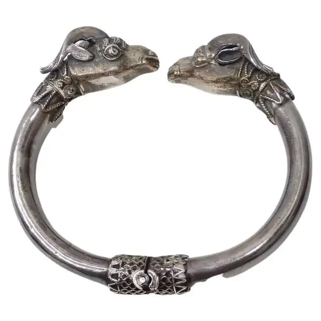 1960 Silver Doublehead Ram Cuff Bracelet