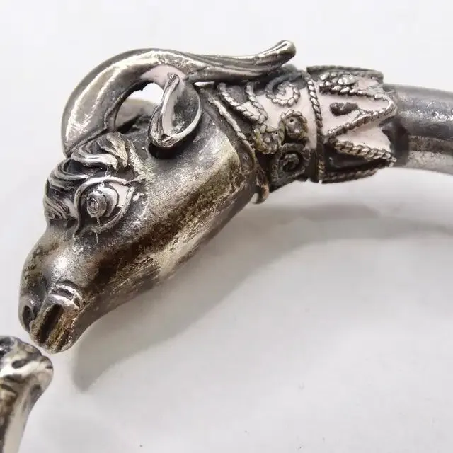 1960 Silver Doublehead Ram Cuff Bracelet