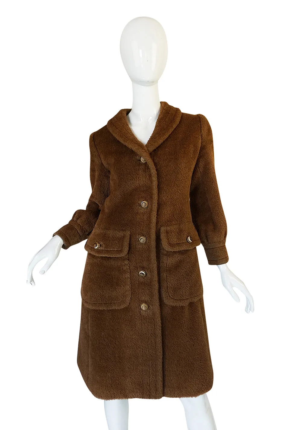 1960s James Galanos 'Teddy Bear' Faux Fur Coat