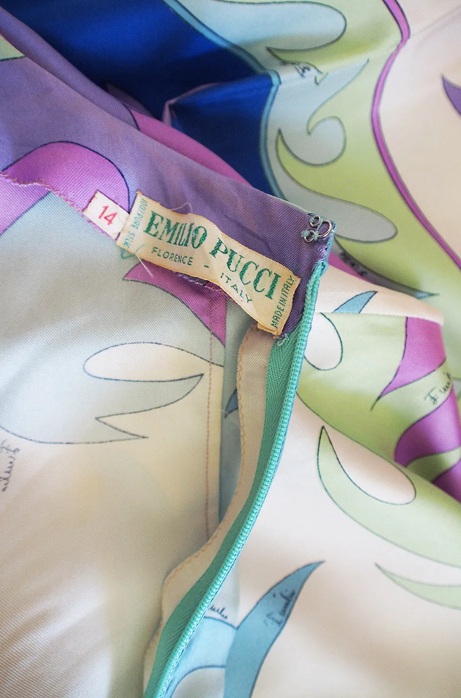 1960s Pretty Pastel Scarf Weight Pucci Shift Dress