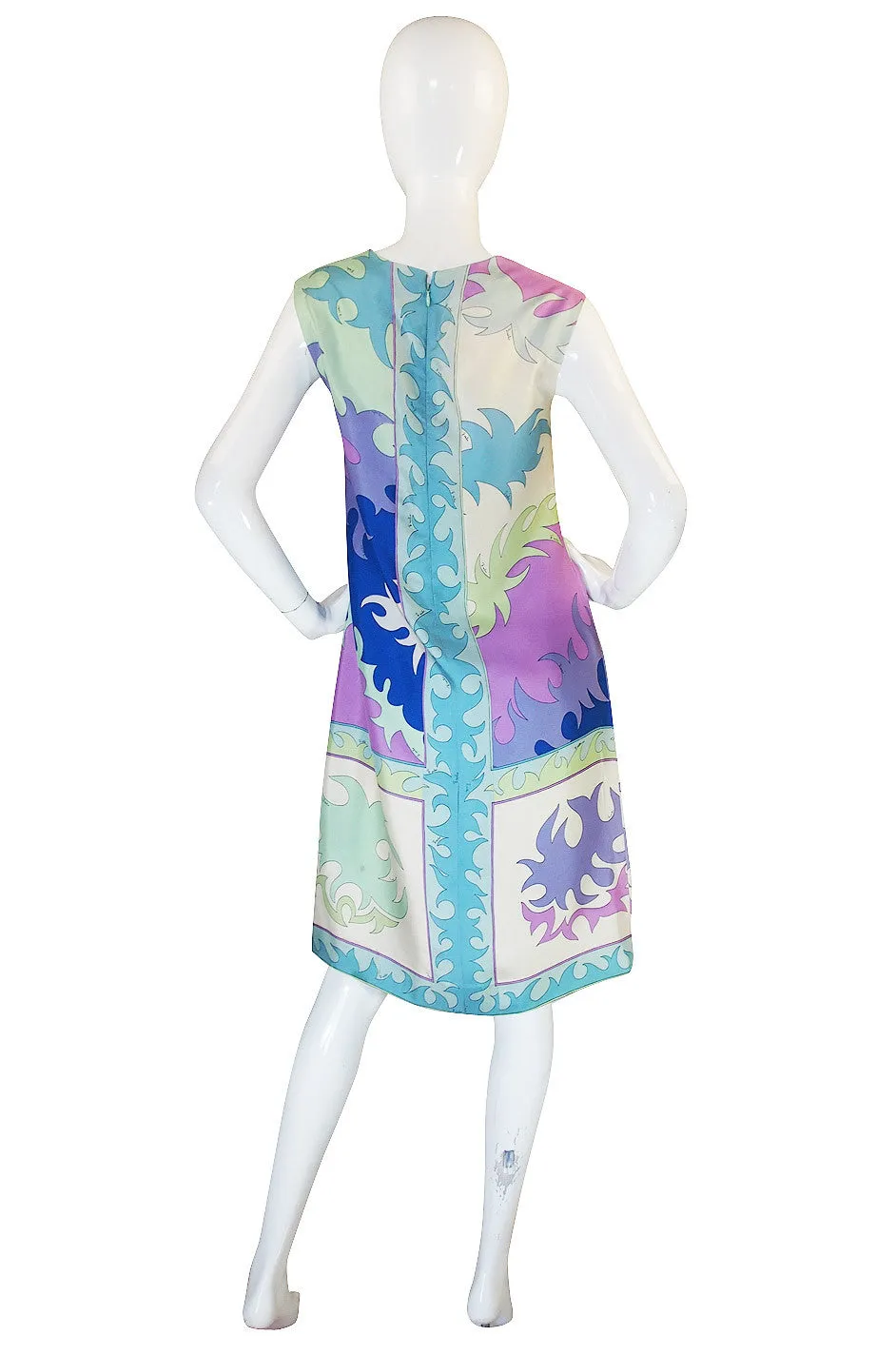 1960s Pretty Pastel Scarf Weight Pucci Shift Dress