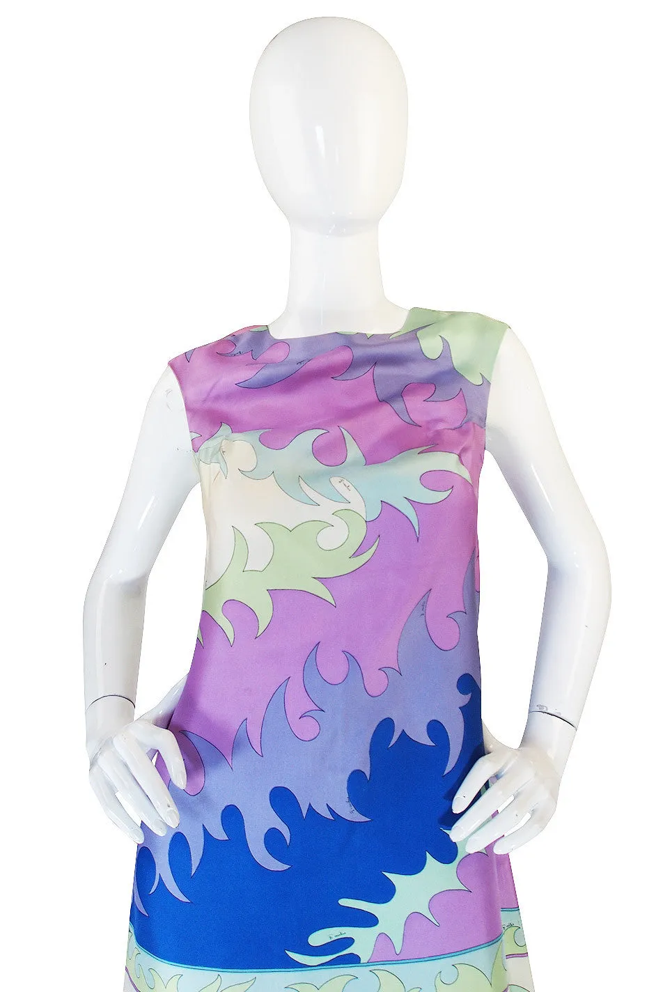 1960s Pretty Pastel Scarf Weight Pucci Shift Dress