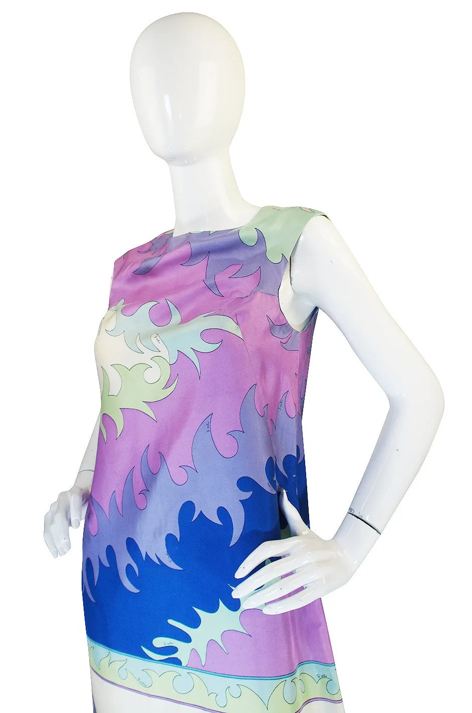1960s Pretty Pastel Scarf Weight Pucci Shift Dress