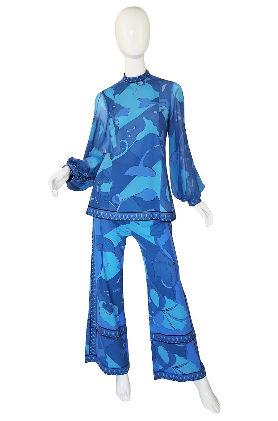 1970s Silk Bessi Tunic & Pant Set