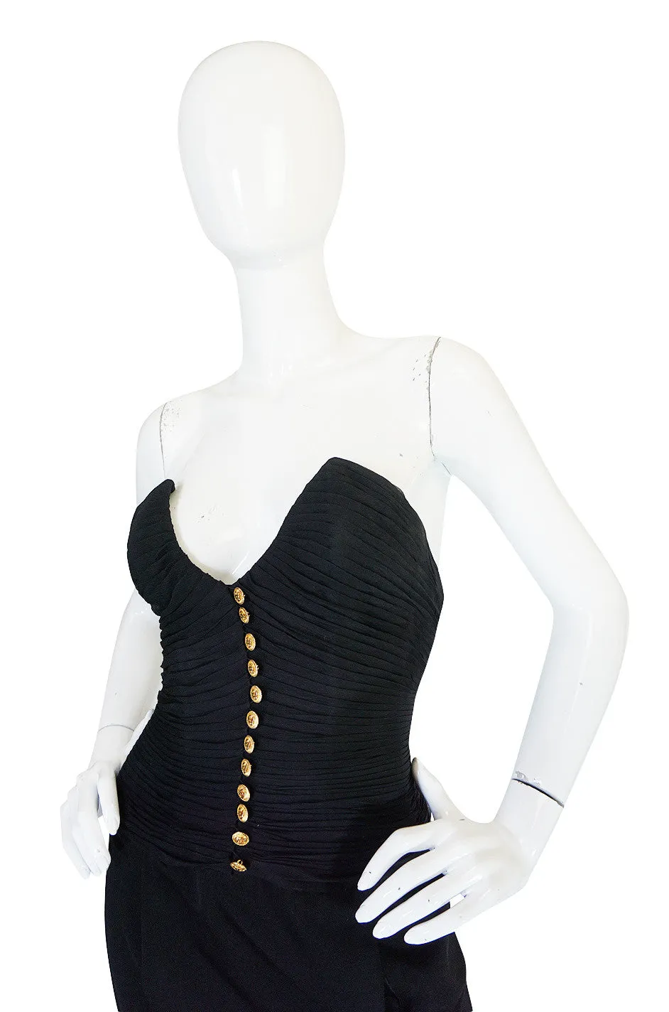 1985 Chanel Silk & Jersey Corset Dress worn by Emily Ratajkowski