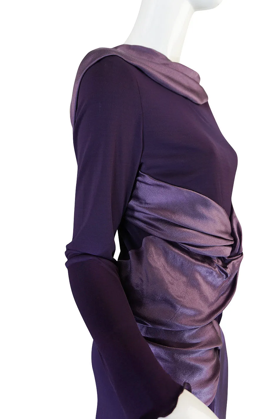 2004 F/W Alexander McQueen Purple Tie Runway Dress