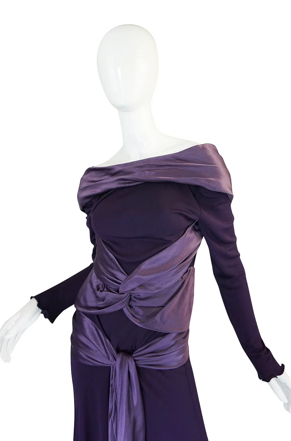 2004 F/W Alexander McQueen Purple Tie Runway Dress