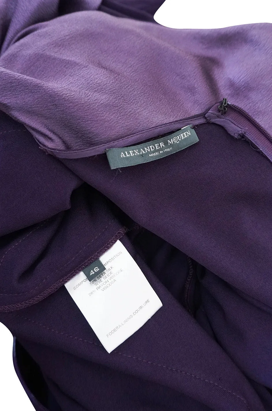 2004 F/W Alexander McQueen Purple Tie Runway Dress