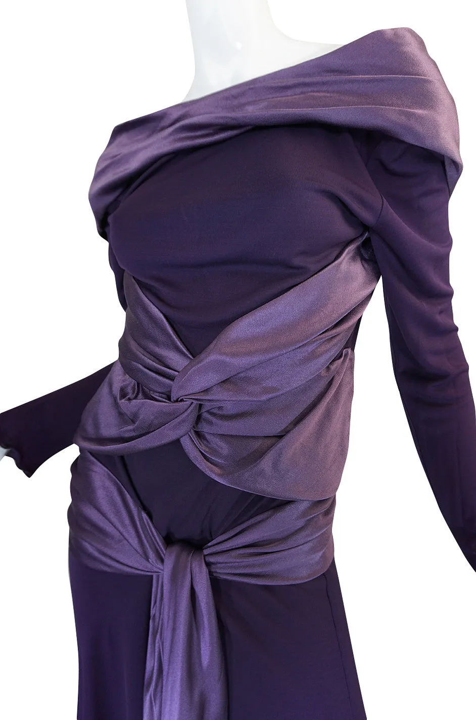 2004 F/W Alexander McQueen Purple Tie Runway Dress