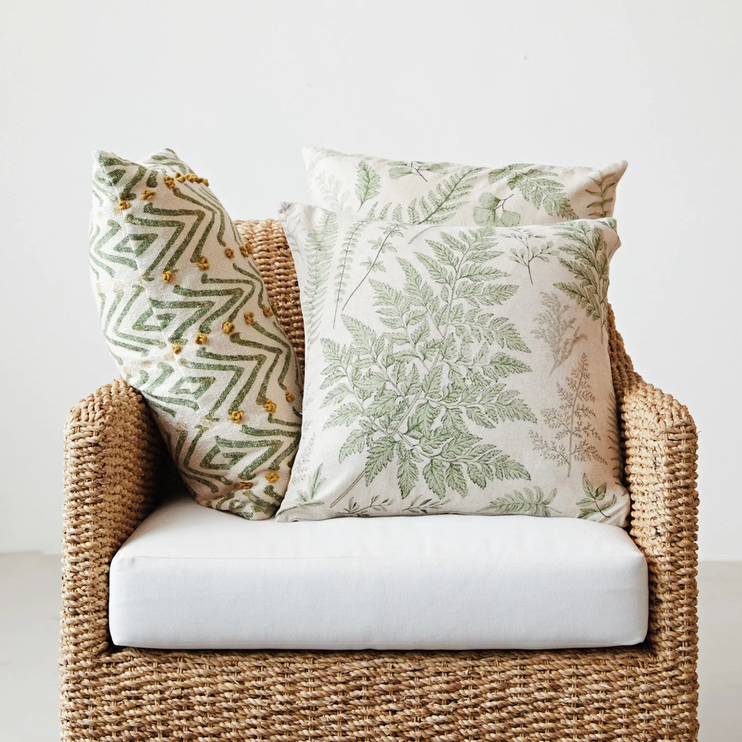 20" Linen Fern Pillows