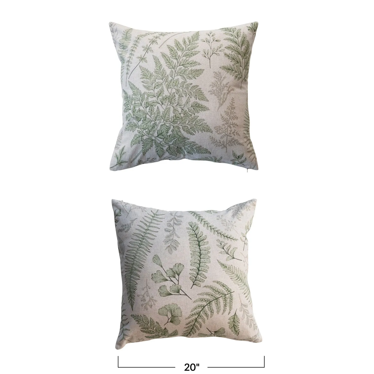 20" Linen Fern Pillows