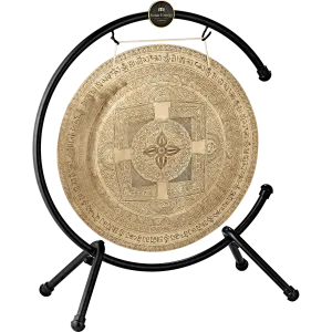 22" Premium Indian Wind Gong with Stand - Hand Engraved Mantras