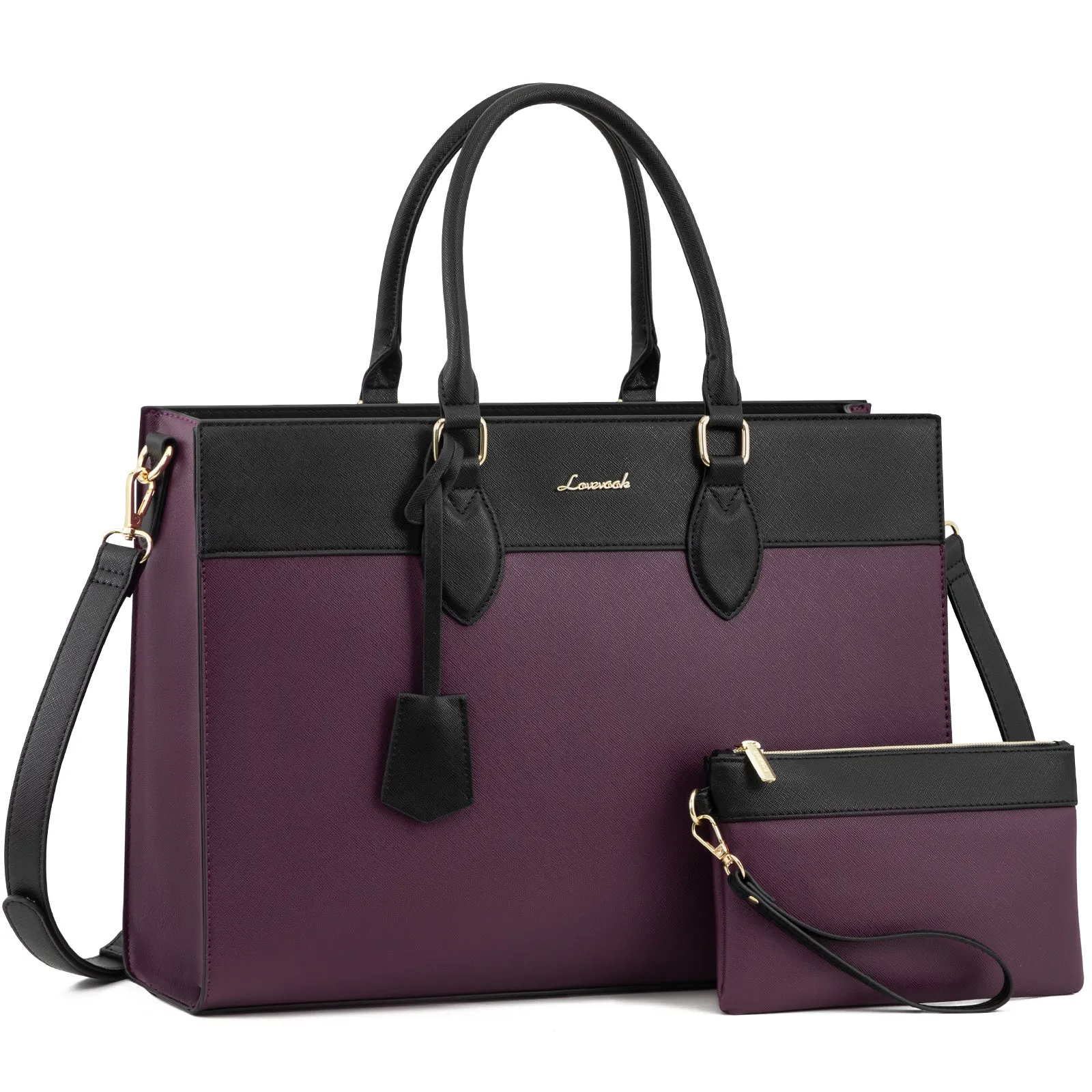 2Pcs Leather Computer Bag, 15.6" 17.3"