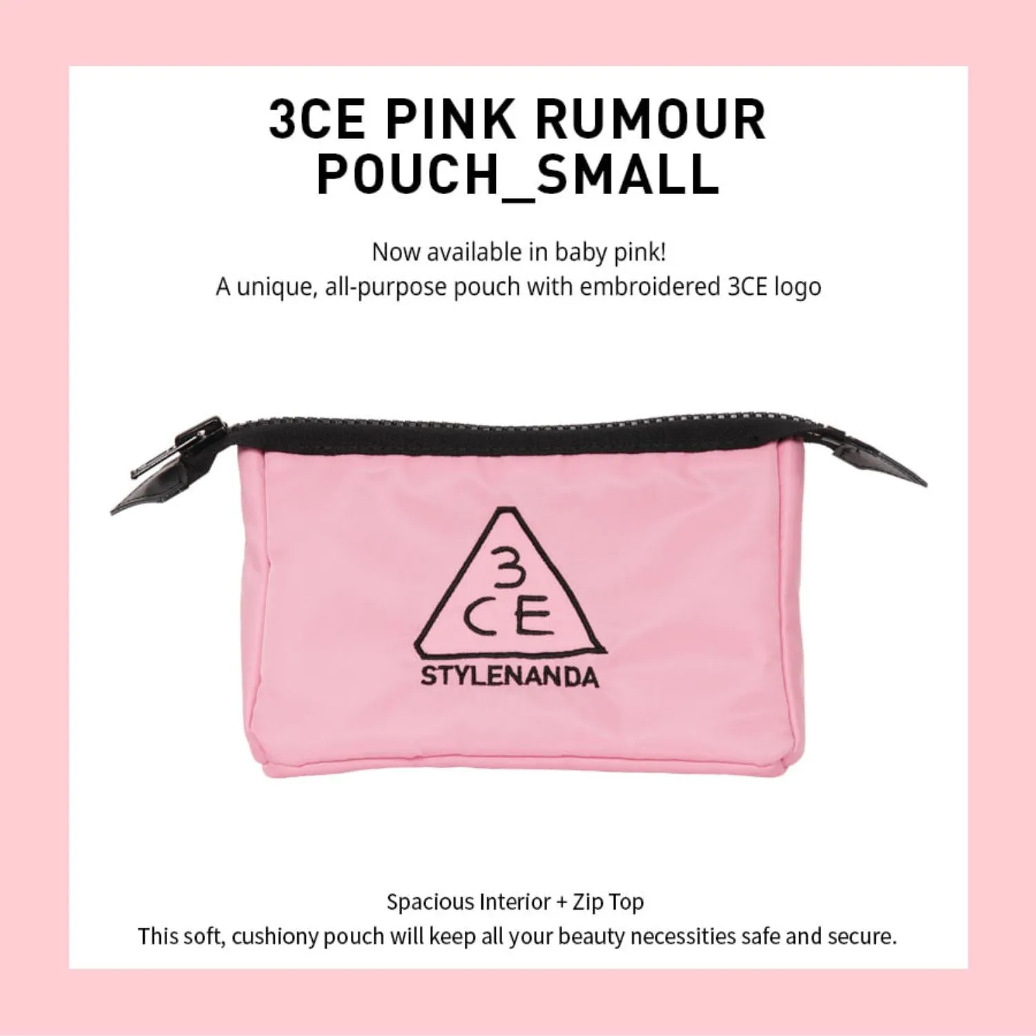 3CE Small Pouch Pink Rumour Small Size
