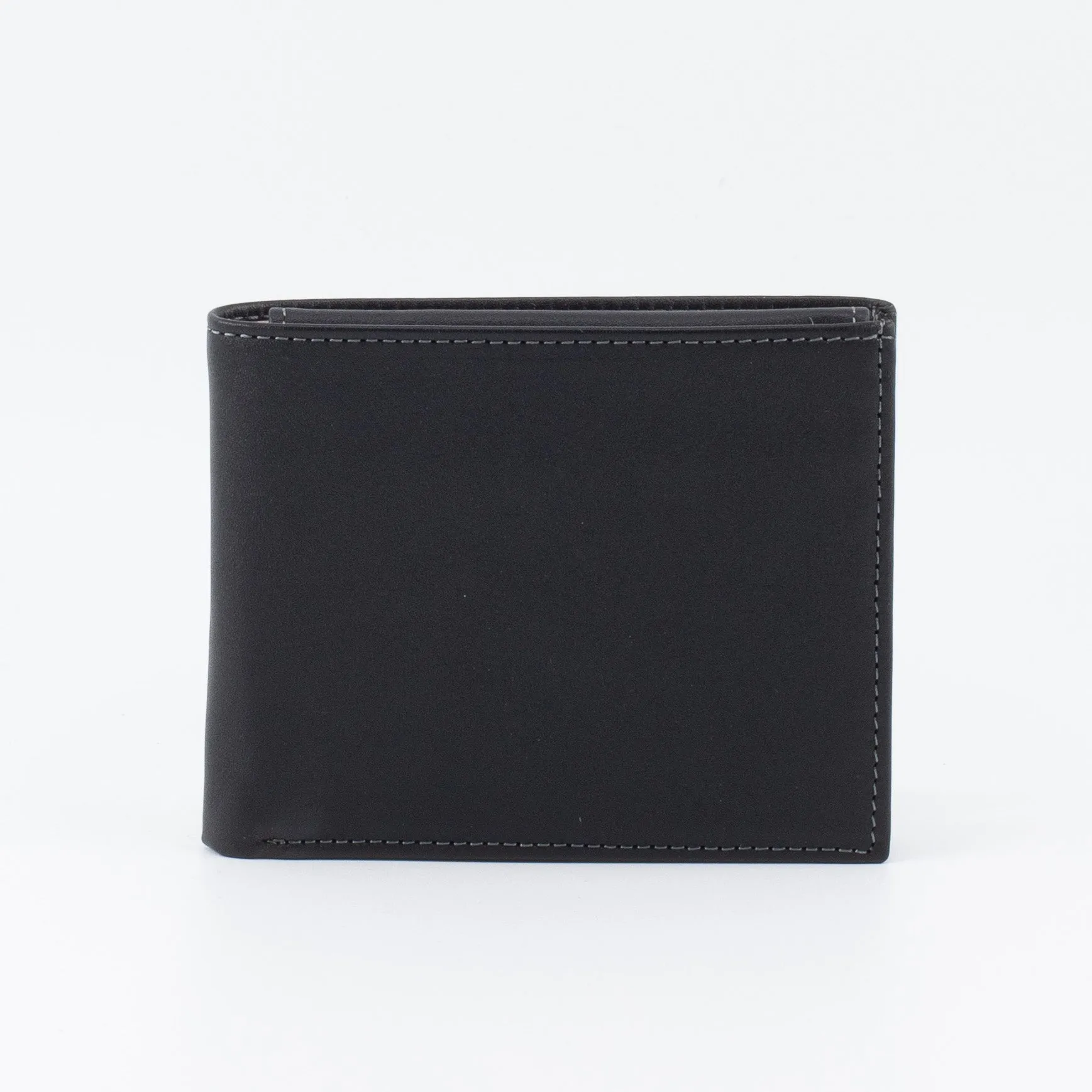 A Bifold, Premium Leather Wallet (Gray - Black)