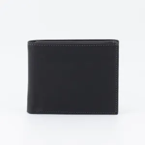 A Bifold, Premium Leather Wallet (Gray - Black)