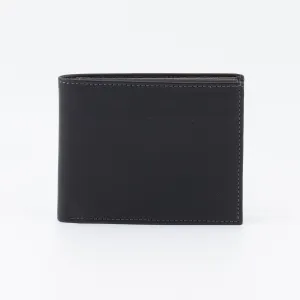 A Trifold, Premium Leather Wallet (Khaki - Black)