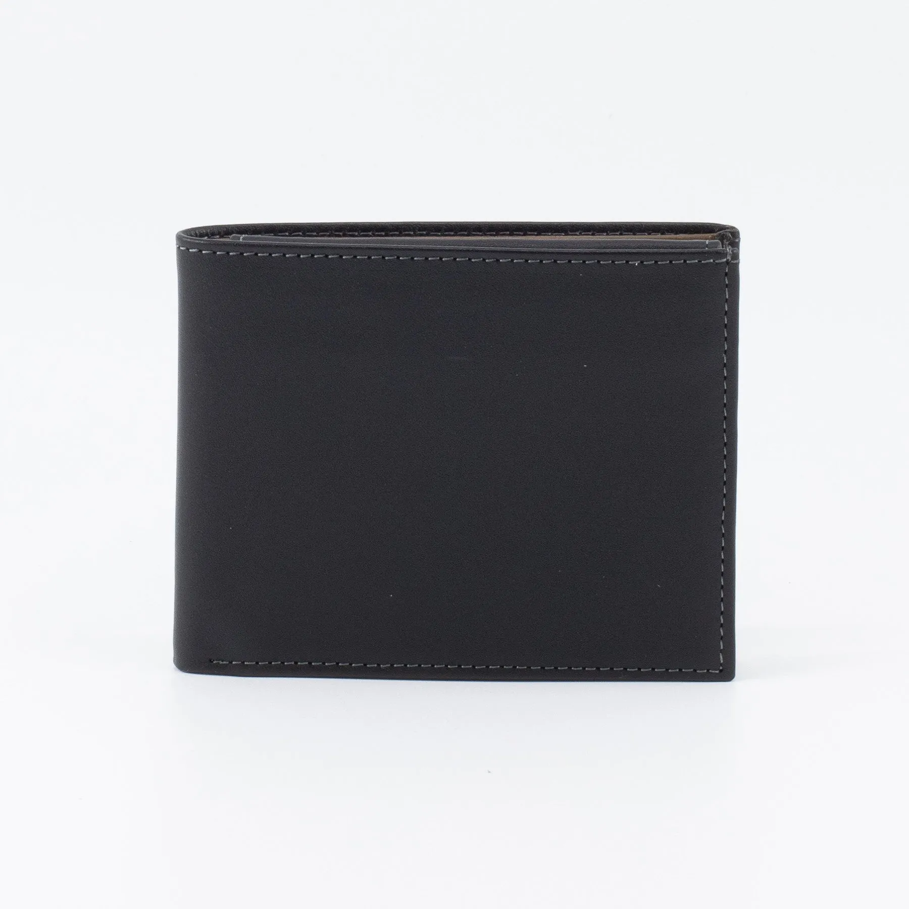 A Trifold, Premium Leather Wallet (Khaki - Black)