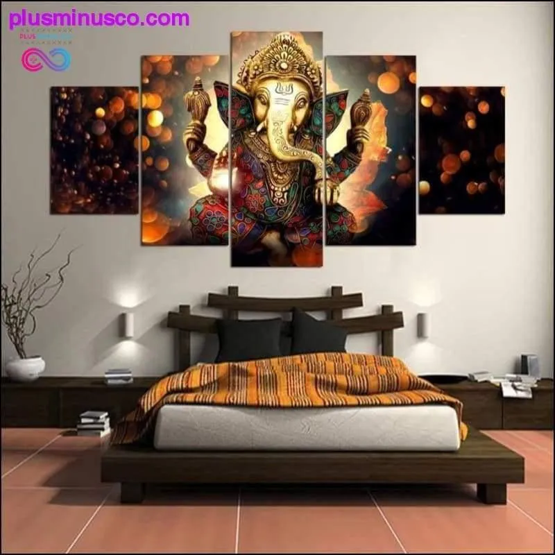 Abstract Ganesha painting modern art on canvas: HD Prints 5